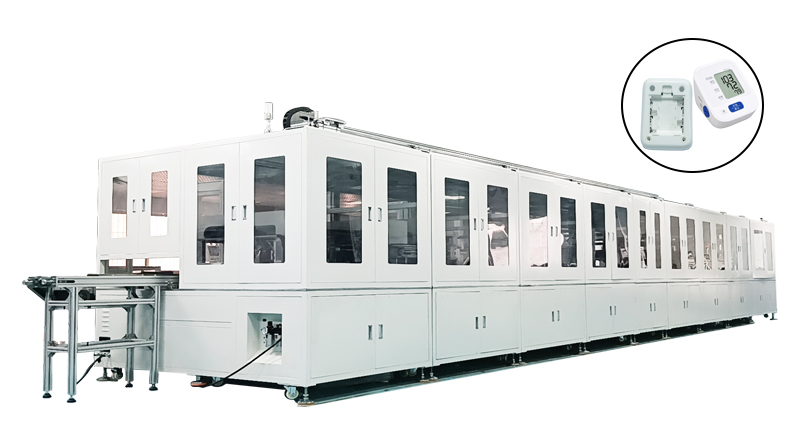  K8一触即发人生赢家电子血压计自动组装线一条非标结构进行组装，区分良品及不良品，自动分拣的自动化流水线